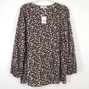 *NWT* MOA MOA Women's Long Sleeve Floral Peplum Top, size 2X